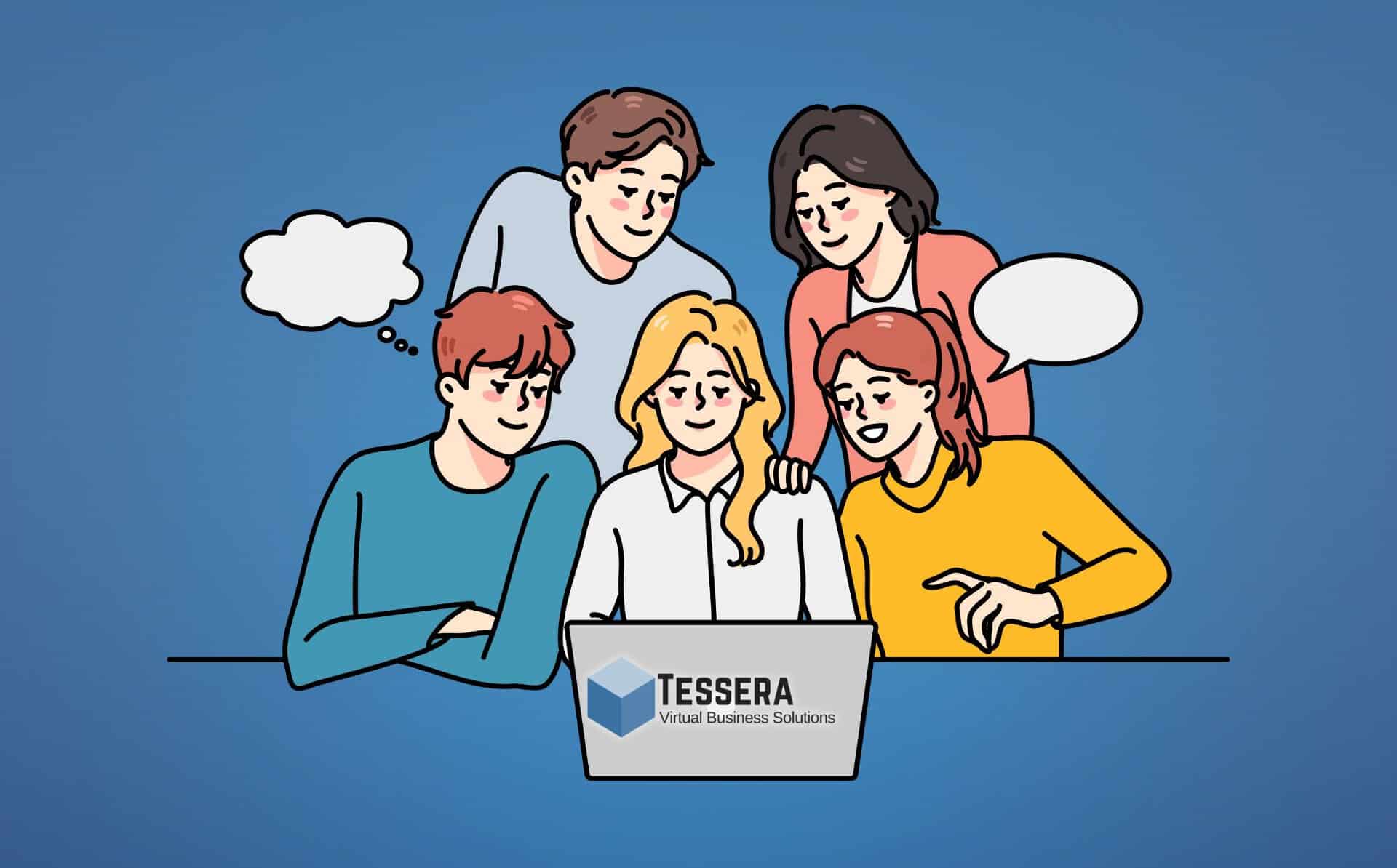 team of workers on a laptop during Asana consulting